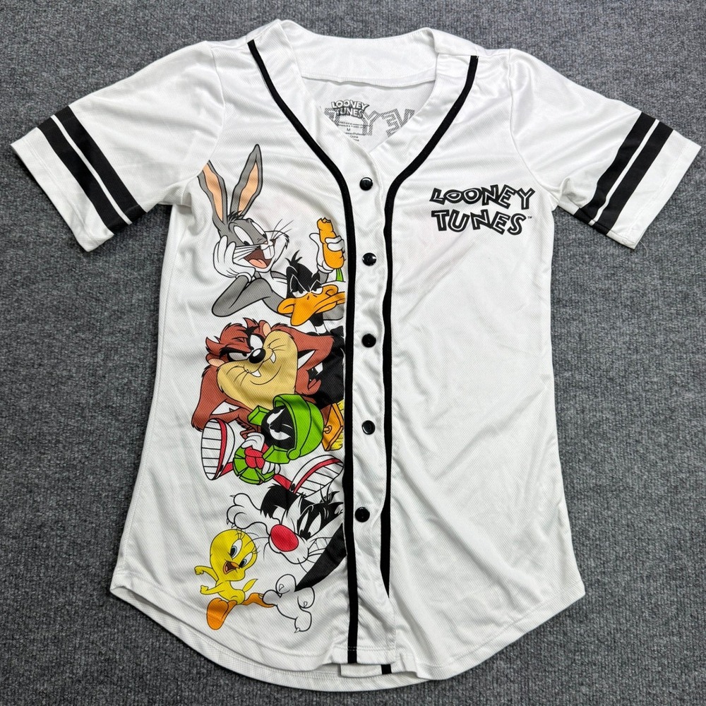 Looney Tunes Baseball‎ Jersey Mens M White Character Graphic